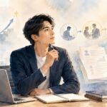 本業で収入を上げるために、努力が評価や昇格、給与につながる仕組みを考えている人物